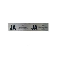 Novioproducts JA|JA reclamebordje 12,5x2,5 cm. - RVS