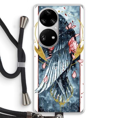 Golden Raven: Huawei P50 Pro Transparant Hoesje met koord