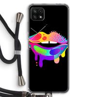 Lip Palette: Samsung Galaxy A22 5G Transparant Hoesje met koord