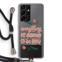 Optimistic flower girl: Samsung Galaxy S21 Ultra Transparant Hoesje met koord