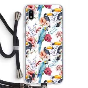 Bloemen tukan: Samsung Galaxy A10 Transparant Hoesje met koord