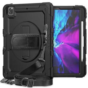 iPad Pro 12.9 2018/2020/2021/2022 Heavy Duty 360 Case met Draagriem - Zwart