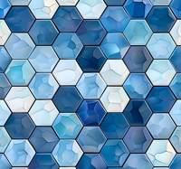Blauw tegelseffect behangbedrijf