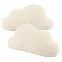 Sierkussen wolk - 2x - decoratiekussen - wit - 50 x 30 cm - polyester - kinderkamer