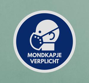 Aanwijzingen muurstickers Mondkapje verplicht