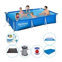 Bestway Steel Pro Rechthoekig Zwembad - 300 x 201 x 66 cm - Blauw - Voordeelset