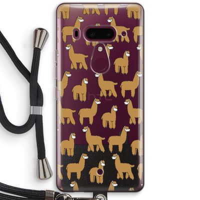 Alpacas: HTC U12+ Transparant Hoesje met koord