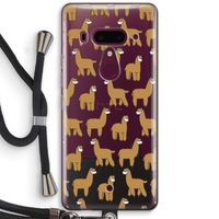 Alpacas: HTC U12+ Transparant Hoesje met koord