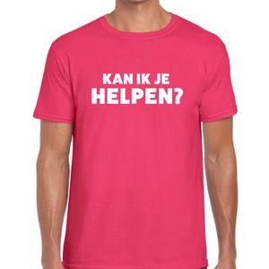 Kan ik je helpen beurs/evenementen t-shirt roze heren