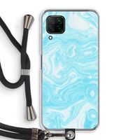Waterverf blauw: Huawei P40 Lite Transparant Hoesje met koord
