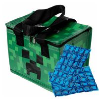 Puckator Kleine lunch koeltas met 2x flexibel koelelement - Minecraft print - 4,4 liter - Koeltas