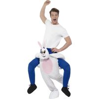 Ride on dierenpak kostuum konijn voor volwassenen One size  -
