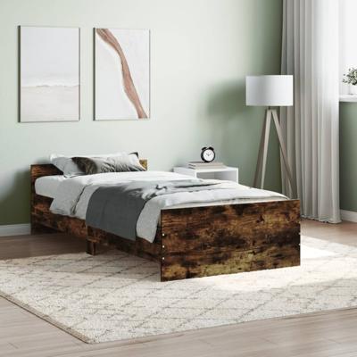 Bedframe zonder matras hout gerookt eikenkleurig 90x190 cm