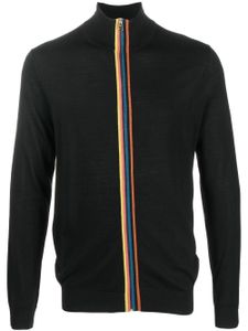 Paul Smith cardigan zippé à bords rayés - Noir