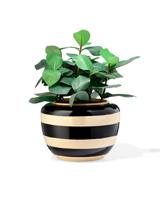 HEMA Bloempot 20x13x13.5cm Keramiek Zwart-wit (zwart/wit)
