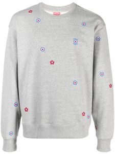 Kenzo sweat en coton à fleurs brodées - Gris