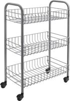 Tomado-Metaltex siena keukentrolley met wielen 41x23x63 cm zilver