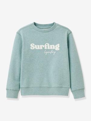 Gemêleerde sweater voor jongens van CYRILLUS blauwgroen
