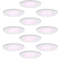 Set van 10 Venezia smart inbouwspots - IP65 waterdicht - 6 Watt 450 lumen - Wifi + Bluetooth - RGBWW - Google Home, Amazon Alexa en Siri - Wit - Plafondspots