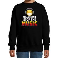 Funny emoticon sweater Please dont stop the music zwart kids - thumbnail