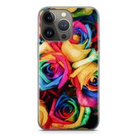 Neon bloemen: iPhone 13 Pro Transparant Hoesje