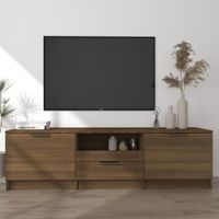 Tv-meubel 140x35x40 cm bewerkt hout bruineikenkleurig