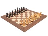 De Warwick Grand Zwart en Walnoot Schaakset