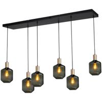 Masterlight 6-lichts hanglamp - goud -Porto met Jagger green glazen - 2711-05-02-130-25610 Masterlight 6-lichts hanglamp - goud -Porto met Jagger green glazen - 2711-05-02-130-25610