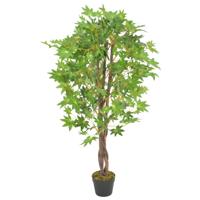 VidaXL Kunstplant met pot esdoorn 120 cm groen