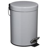 5Five Prullenbak - pedaalemmer - grijs - metaal - 3 liter - 17 x 25 cm - badkamer en toilet