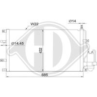 Condensor, airconditioning DIEDERICHS, u.a. für Volvo