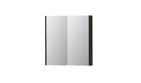 INK SPK2 spiegelkast met 2 dubbelzijdige spiegeldeuren, 2 verstelbare glazen planchetten, stopcontact en schakelaar 70 x 14 x 73 cm, intens eiken - thumbnail