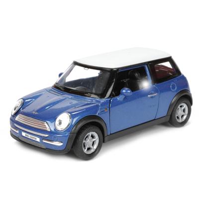 Welly Speelgoed Mini Cooper auto - blauw - die-cast metaal - 11 cm - modelauto