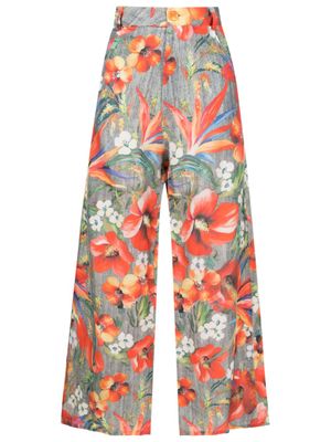Amir Slama pantalon taille-haute à fleurs - Multicolore