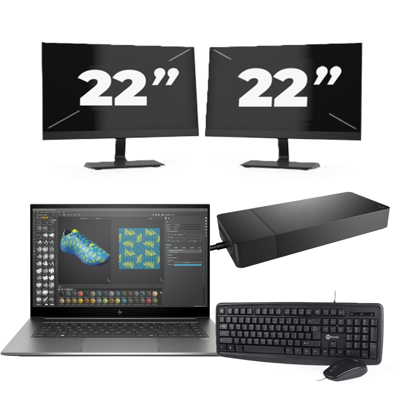 HP ZBook Studio G7 - Intel Core i7-10e Generatie - 15 inch - 16GB RAM - 256GB SSD - Windows 11 + 2x 22 inch Monitor HP ZBook Studio G7 - Intel Core i7-10e Generatie - 15 inch - 16GB RAM - 256GB SSD - Windows 11 + 2x 22 inch Monitor
