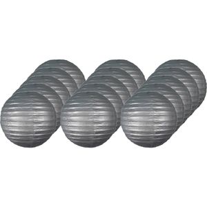 15x Zilveren bol lampionnen 25 cm   -