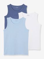 Set van 3 onderhemdjes voor jongens hemelblauw - thumbnail