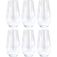 6x Longdrink sapglazen/waterglazen 58 cl/580 ml van kristalglas - thumbnail