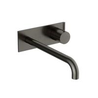 Hotbath Cobber - Wastafelmengkraan - zonder Waste - Laag - Geborsteld Zwart PVD - Inbouw - Messing - V05