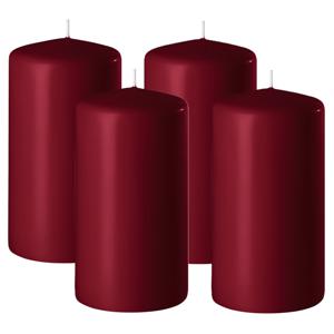 Enlightening Candles Cilinder/stompkaars - 4x - bordeaux rood - D6 x H15 cm - 58 branduur