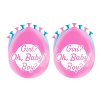 16x stuks Gender reveal party ballonnen - roze/blauw - latex - ca 30 cm - thumbnail