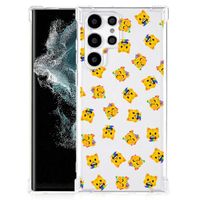 Doorzichtige Silicone Hoesje voor Samsung Galaxy S22 Ultra Katten Emojis