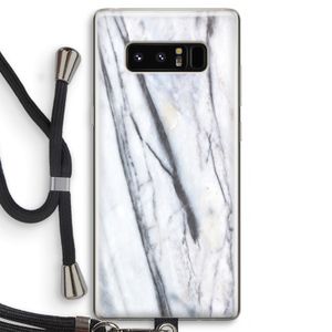 Gestreepte marmer: Samsung Galaxy Note 8 Transparant Hoesje met koord