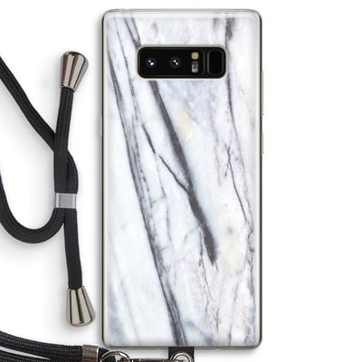 Gestreepte marmer: Samsung Galaxy Note 8 Transparant Hoesje met koord