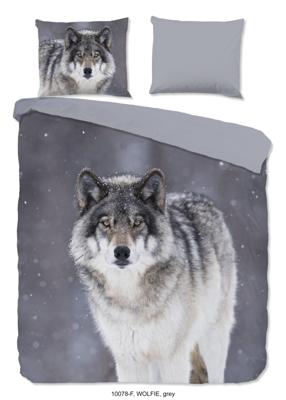 Good Morning Dekbedovertrek "wolf" - Grijs - (260x200/220 cm) - Katoen Flanel