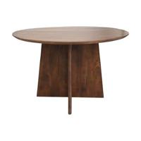 HSM - HSM Collection-Ronde Eettafel Kruispoot-120x120x77-Bruin-Mango