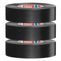 Tesa isolatietape rol zwart - 3x - 10 mtr x 1,5 cm - Klusbenodigdheden - Isolatie tape - Universele