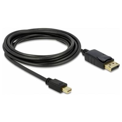 Delock 82699 DisplayPort-kabel Mini-displayport / DisplayPort Aansluitkabel Mini DisplayPort-stekker, DisplayPort-stekker 3 m Zwart 4K UHD, Vergulde