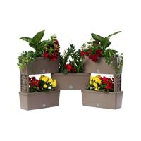 Bama Brick Koppelbare Plantenbakken 75L 59x23x27 cm 5 Stuks Taupe