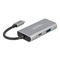 DeLOCK external usb 3.2 gen 2 usb type-c hub usb-hub (grijs)